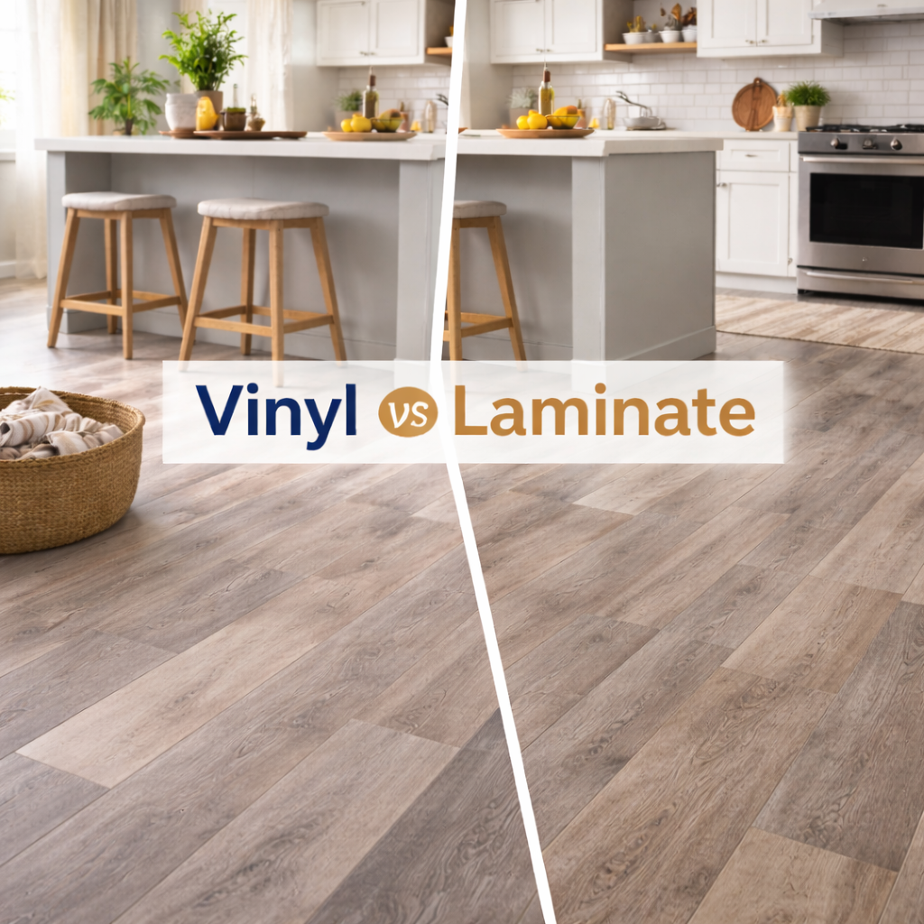 A modern home interior showing durable flooring options for comparison